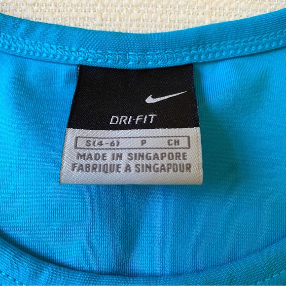Nike Dry Fit Athletic Tank Top High Neck Sleeveless Small Blue - Picture 3 of 4